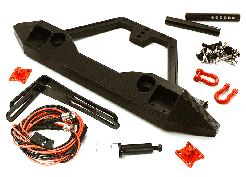 Integy Metal Alloy Rear Bumper w/LED(2) for Axial 1/10 SCX10 (43mm Type Mount) C28920