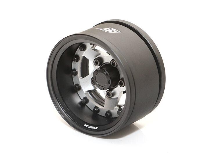 Boom Racing ProBuild™ 1.55&quot; SV5 Adjustable Offset Aluminum Beadlock Wheels (2) Matte Black/Flat Silver BRPB15503MBKRS
