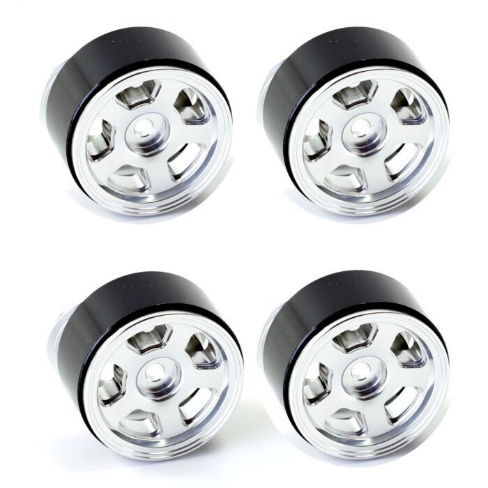 Powerhobby 1.0&quot; Aluminum Beadlock Wheel Rim (Silver) PHSCX2451-Silver