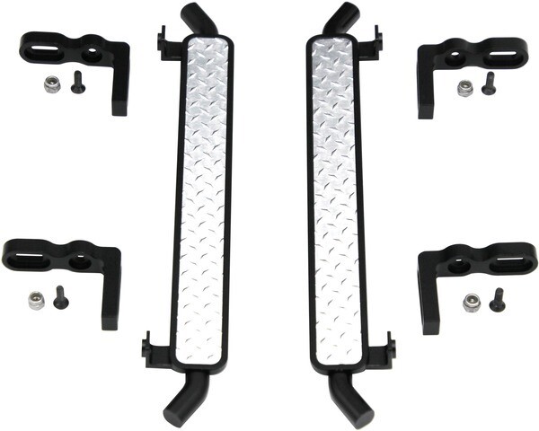 Hot Racing Aluminum Diamond Rock Rail Side Step (2pcs), for Traxxas TRX-4 HRATRXF33DP01