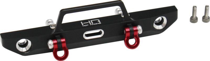 Hot Racing Aluminum Front Bumper w/Fairlead and Light Buckets, for Axial SCX24 HRASXTF03CM01