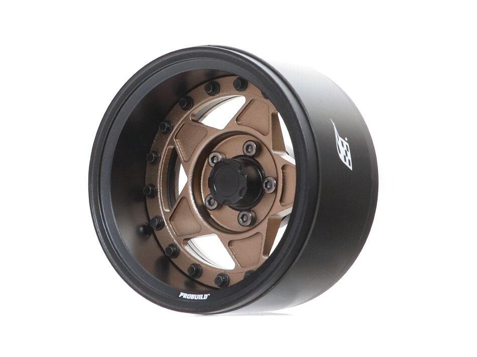 Boom Racing ProBuild™ 1.9&quot; RTS Adjustable Offset Aluminum Beadlock Wheels (2) Matte Black/Matte Bronze BRPB029MBKMBZ