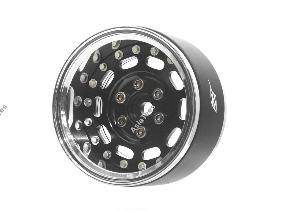 Boom Racing ProBuild™ 1.9&quot; MAG10 Adjustable Offset Aluminum Beadlock Wheels (2) Chrome/Black BRPB035CRBK