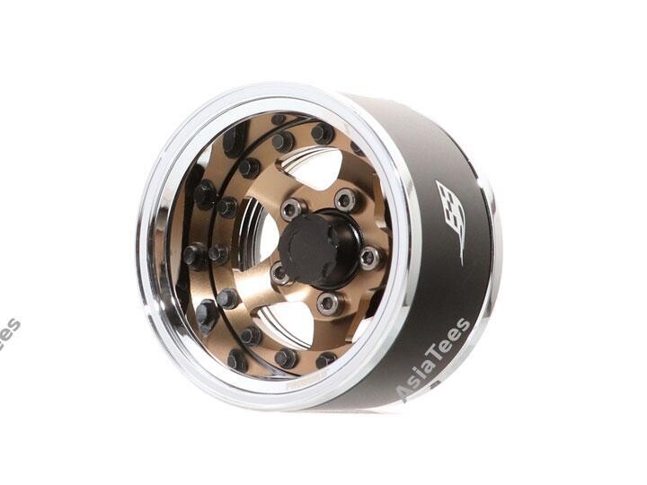 Boom Racing ProBuild™ 1.55&quot; SV5 Adjustable Offset Aluminum Beadlock Wheels (2) Chrome/Bronze BRPB15501CRBZ