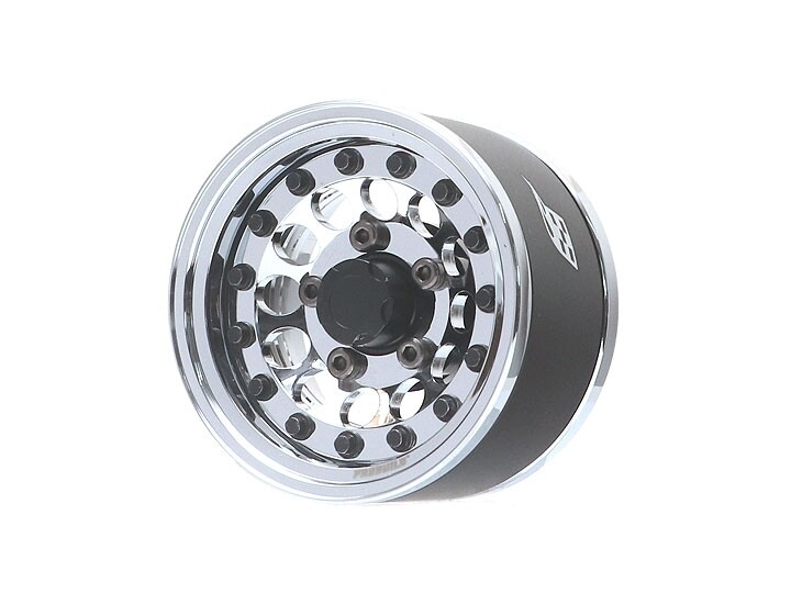 Boom Racing ProBuild™ 1.55&quot; R12 Adjustable Offset Aluminum Beadlock Wheels (2) Chrome/Chrome BRPB15505CRCR
