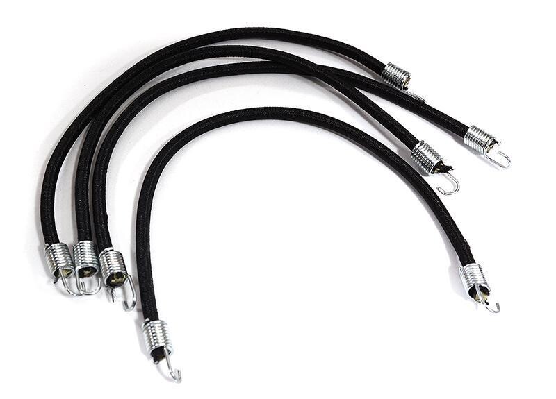 Integy 1/10 Model Scale 3x100mm Bungee Elastic Cord Strap w/ Hooks C31194BLACK
