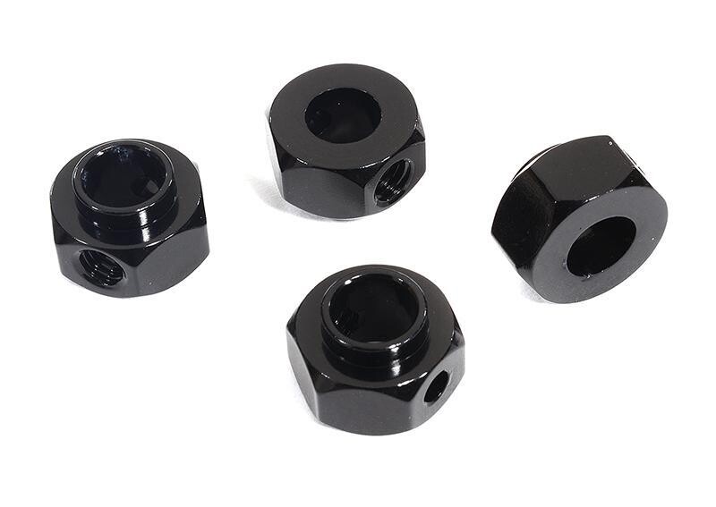 Integy 12mm Hex Wheel (4) Hub Alloy 8mm Thick for Traxxas TRX-4 Scale &amp; Trail Crawler C30008BLACK