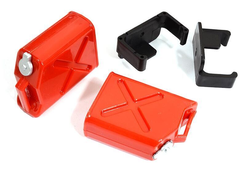 Integy Realistic Jerry Can Gas Fuel Tank (2) w/ Bracket for 1/10 Scale Rock Crawler C25183RED