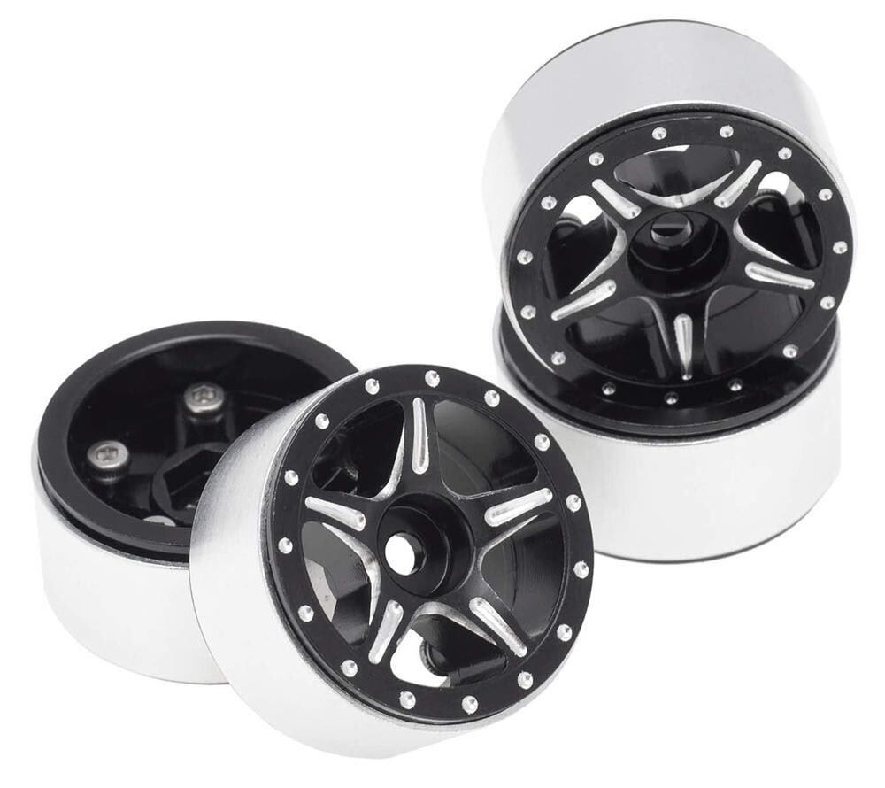 Integy Billet Machined Alloy Wheels (4) for 1/24 Rock Crawler C31208BLACK