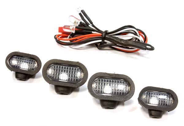 Integy Realistic Spot Light (4) Set w/ LED for 1/10 &amp; 1/8 Scale C25693WHITE