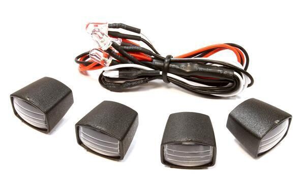 Integy Realistic Spot Light (4) Set w/ LED for 1/10 &amp; 1/8 Scale C25692WHITE