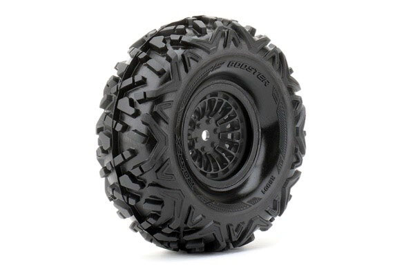 Roapex Booster 1/10 Crawler Tires Mounted on Black 1.9&quot; Wheels, 12mm Hex (1 pair) ROPR6001-B