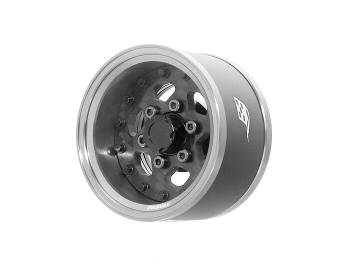 Boom Racing ProBuild™ 1.55&quot; CFS6 Adjustable Offset Aluminum Beadlock Wheels (2) Gun Metal/Carbon Fiber BRPB15509GMCF