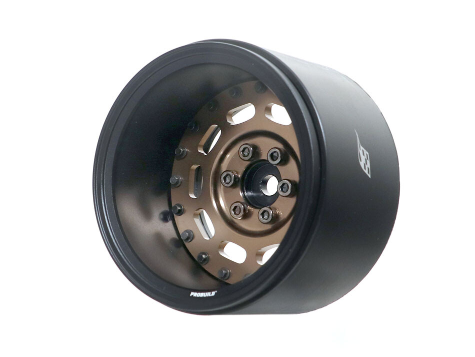 Boom Racing ProBuild™ 2.2&quot; Extra Wide MAG10 Adjustable Offset Aluminum Beadlock Wheels (2) Matte Black/Bronze BRPB2201MBKBZ-EW