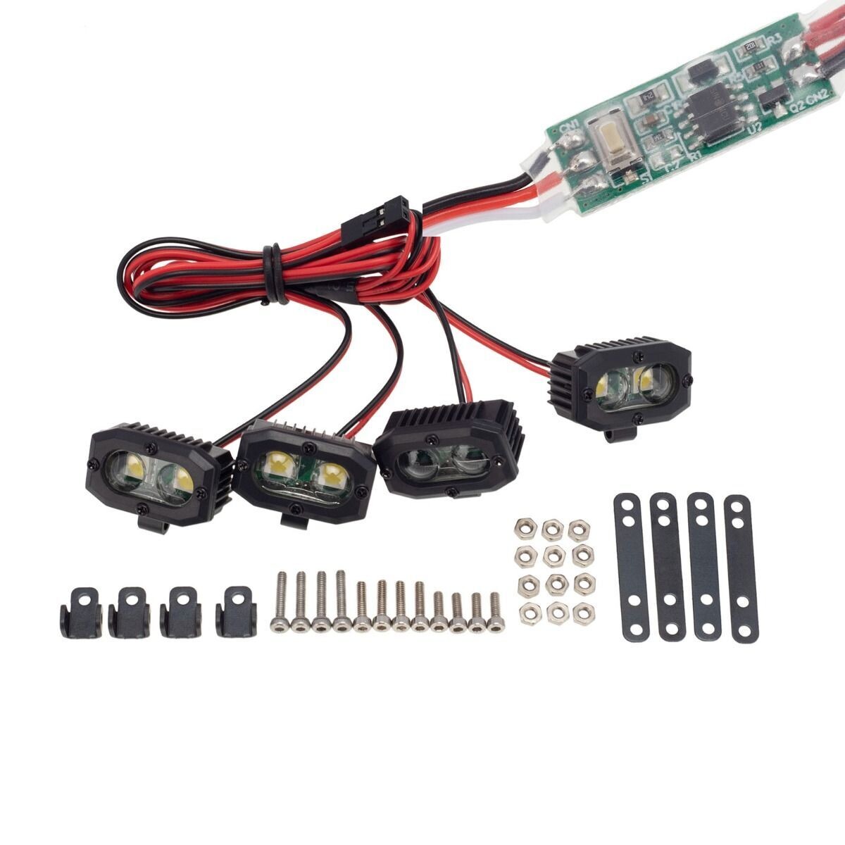 PowerHobby RC 4 Dual LED Lights Headlights Spotlight w/ Controller PHLight-008