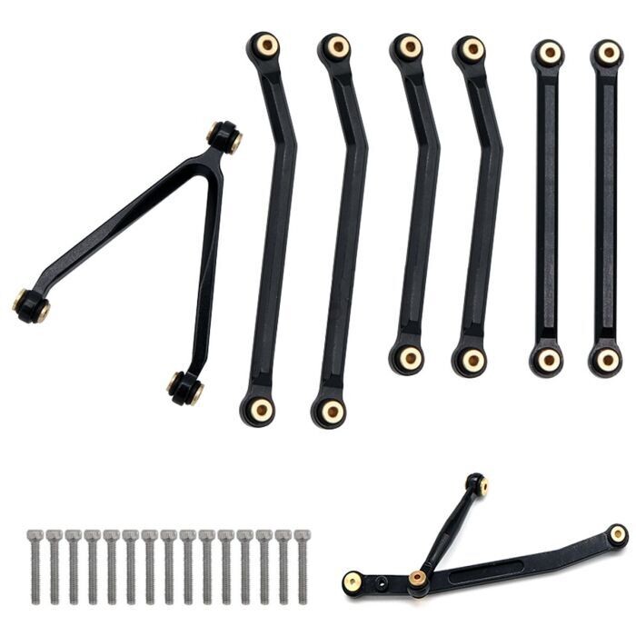 Powerhobby Aluminum SCX24 C10 Jeep High Clearance Chassis Links Set 133.7mm Black PHSCX24032-Black