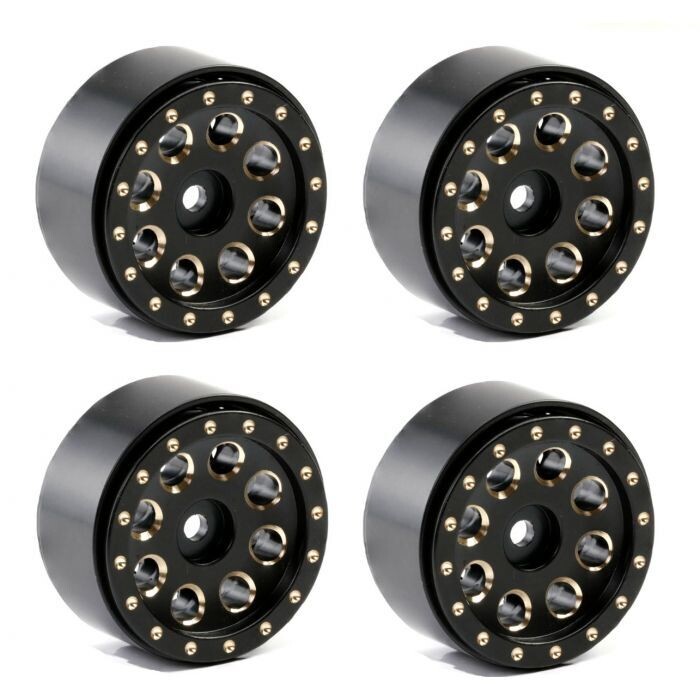 Powerhobby 1.0&quot; Brass Beadlock Crawler Wheels 4pc 1/24 PHSCX24031