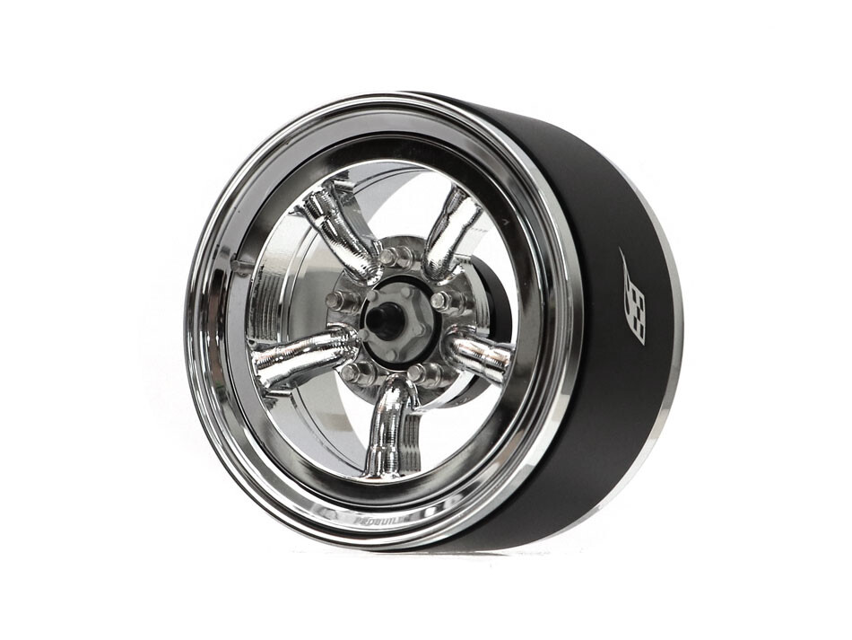 Boom Racing ProBuild™ 1.9&quot; M5 Adjustable Offset Aluminum Beadlock Wheels (2) Chrome/Chrome BRPB055CRCR