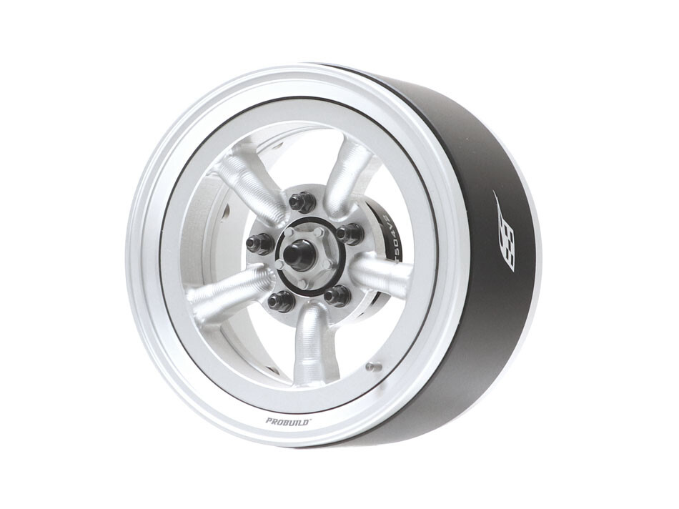 Boom Racing ProBuild™ 1.9&quot; M5 Adjustable Offset Aluminum Beadlock Wheels (2) Flat Silver/Flat Silver BRPB054FSFS