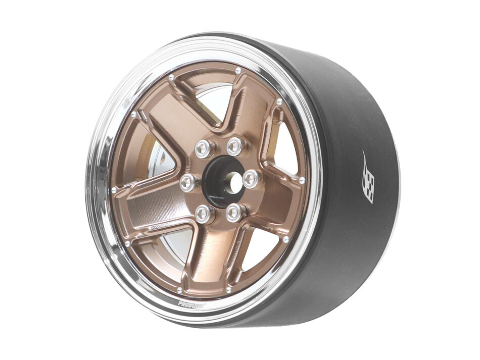 Boom Racing ProBuild™ 2.2&quot; M13 Adjustable Offset Aluminum Beadlock Wheels (2) Chrome/Bronze BRPB2204CRBZ