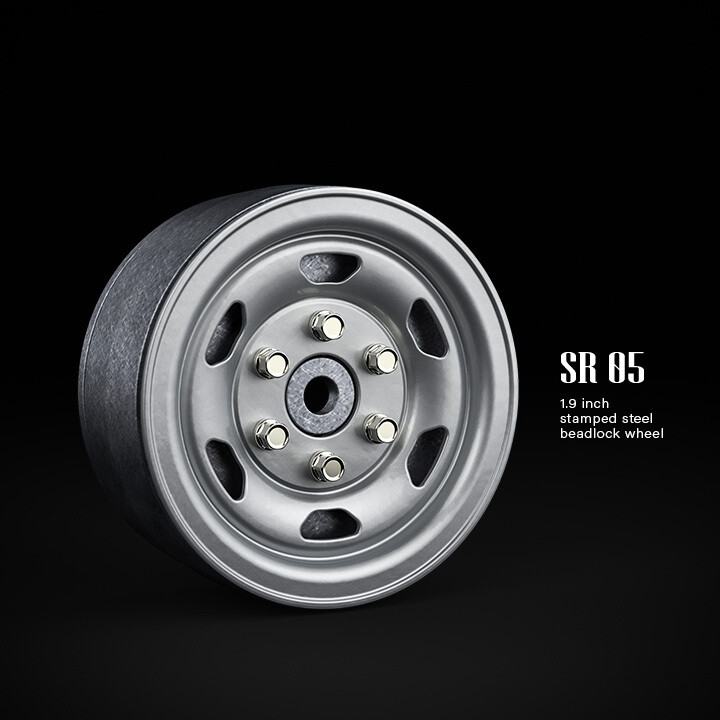 Gmade 1.9&quot; SR05 Beadlock Wheels (Semigloss Silver) (2) GM70502