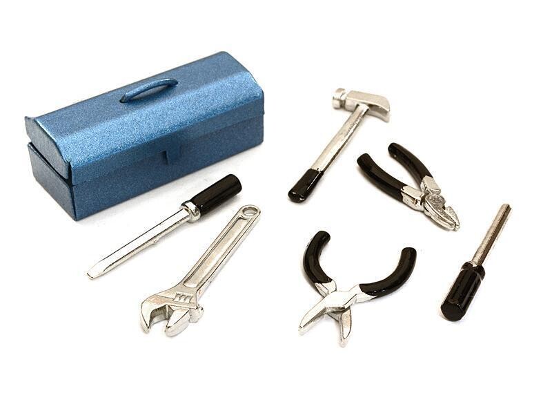 Integy Realistic Scale Model Tools &amp; Tool Box 1/10 Size OBM-1437BLUE