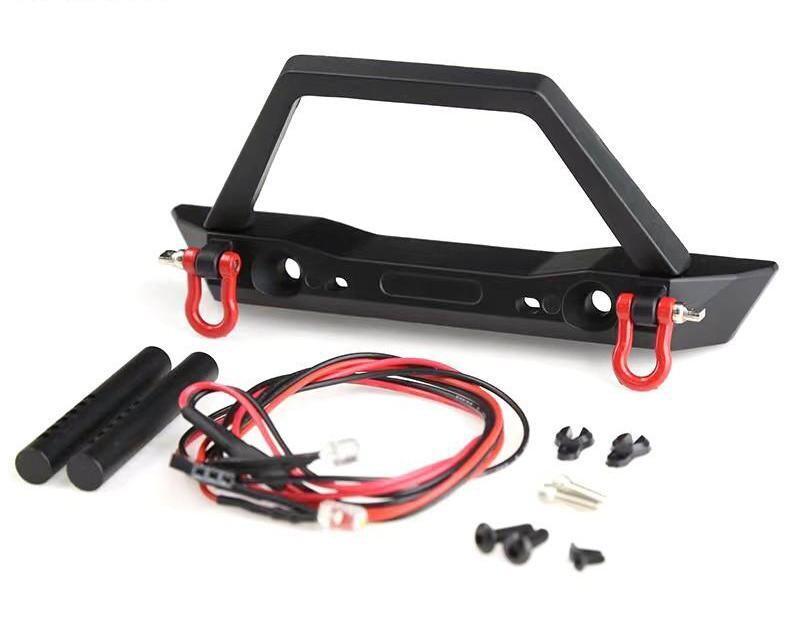 Integy Realistic Metal Front Bumper w/ LED for Traxxas TRX-4 &amp; Axial SCX-10 C31907BLACK