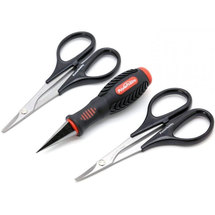 Powerhobby RC Body Tools Reamer &amp; Scissors Set Curved Straight PHT0152