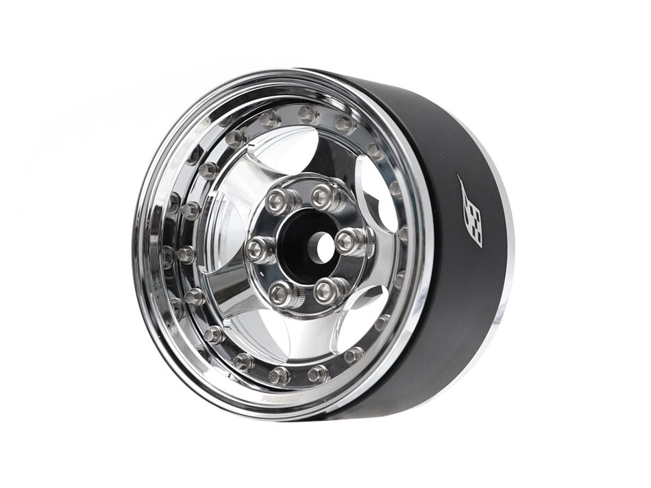 Boom Racing ProBuild™ 1.9&quot; SV5 Adjustable Offset Aluminum Beadlock Wheels (2) Chrome/Chrome BRPB071CRCR
