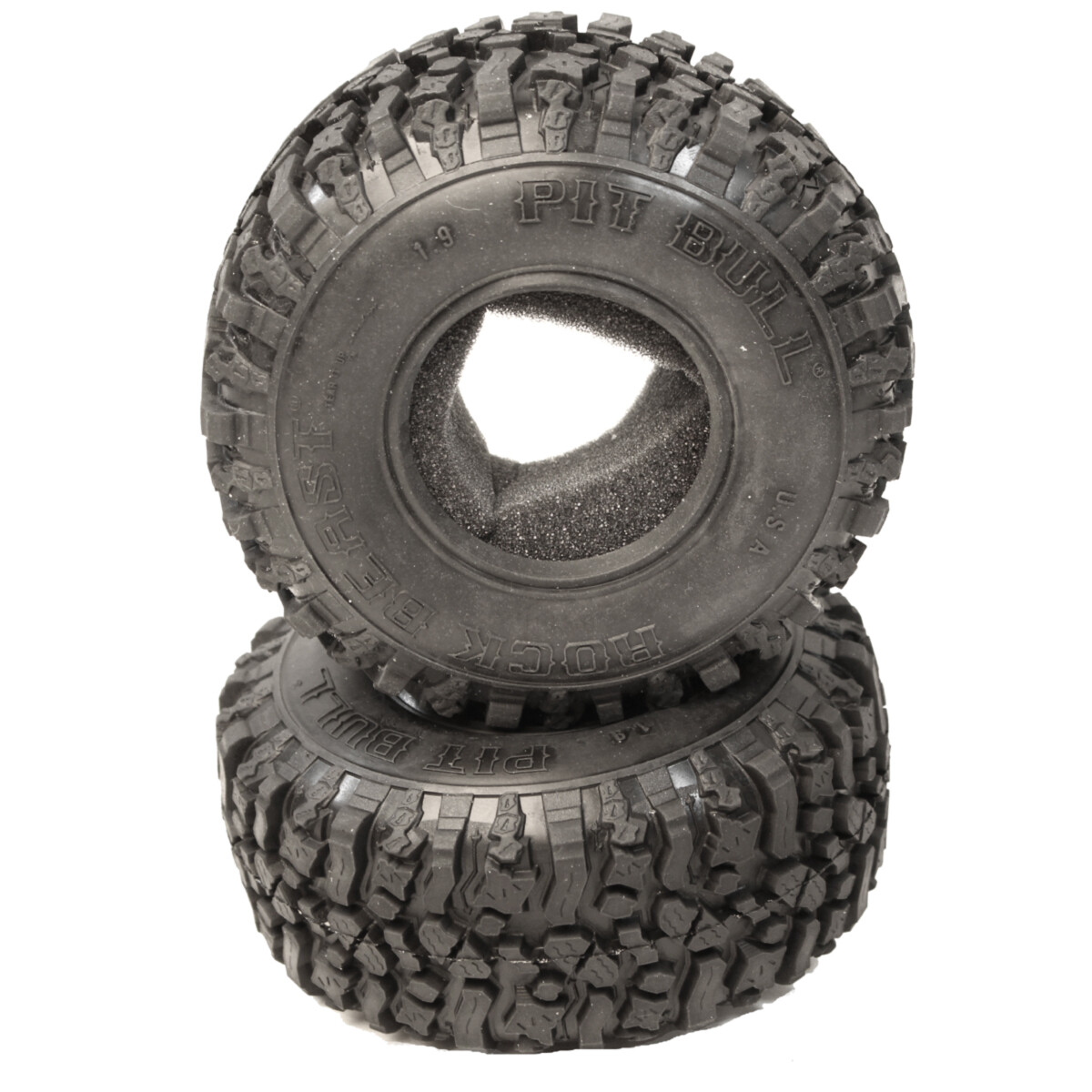 Pit Bull Tires Rock Beast 1.9&quot; Scale Rock Crawler Tires w/Foams (2) (Komp)  PBTPB9003NK
