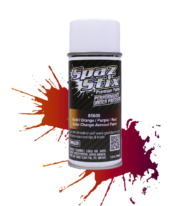 Spaz Stix Color Change Aerosol Paint, Gold/Orange/Purple/Red, 3.5oz Can SZX05609