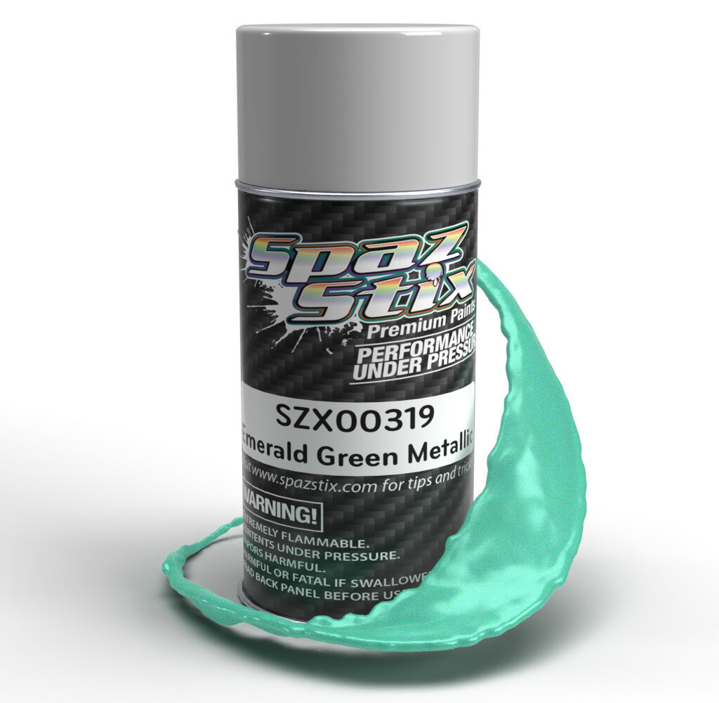 Spaz Stix Emerald Green Metallic Aerosol Paint, 3.5oz Can SZX00319