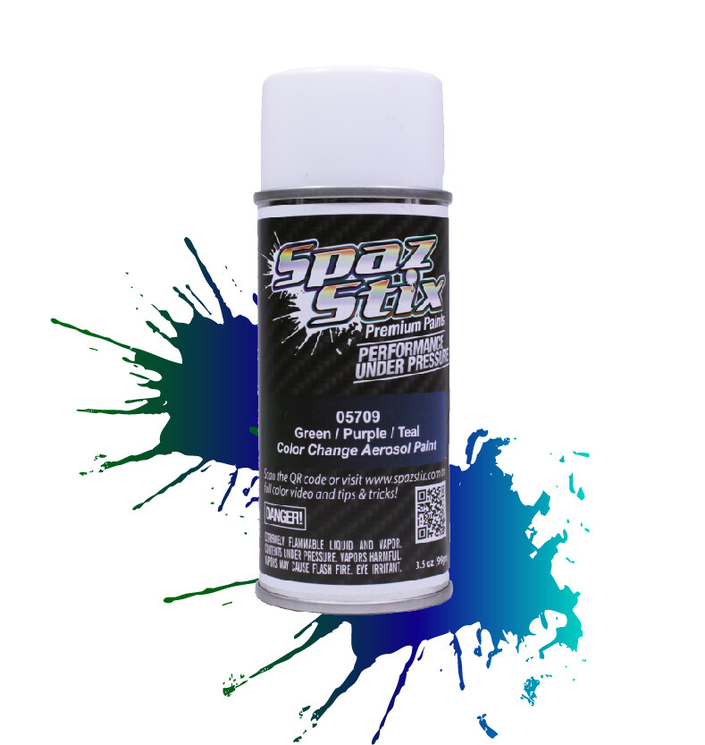 Spaz Stix Color Change Aerosol Paint, Green/Purple/Teal, 3.5oz Can SZX05709