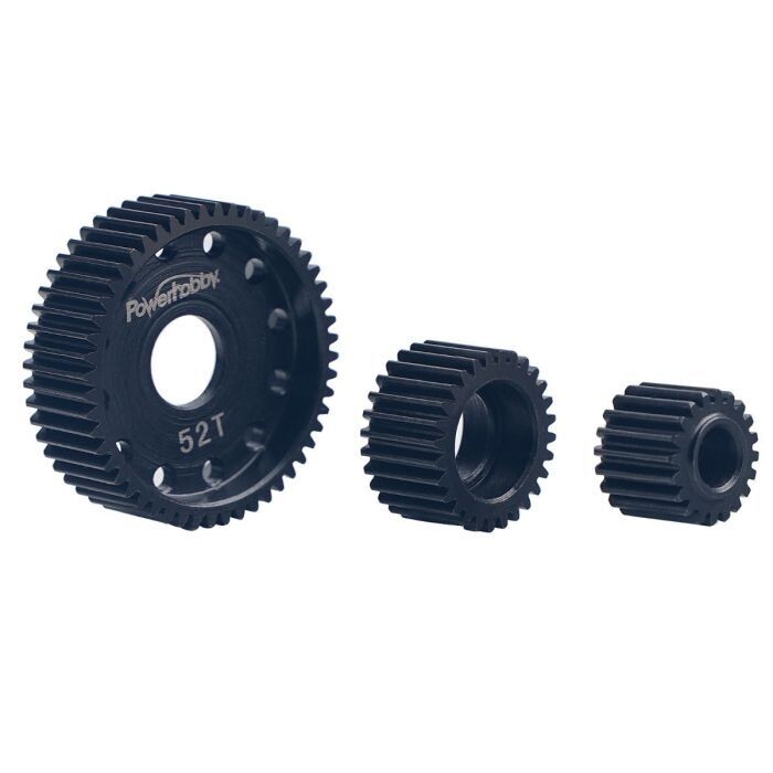Powerhobby Steel Locked Transmission Gear Set (3) Axial SCX10 AX10 Wraith SMT10 PHBSCX1014