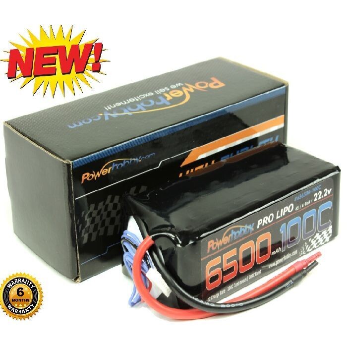 Powerhobby 6S 22.2V 6500mAh 100C Lipo Battery Soft Case 6-Cell  (No Connector) PHB6S6500100