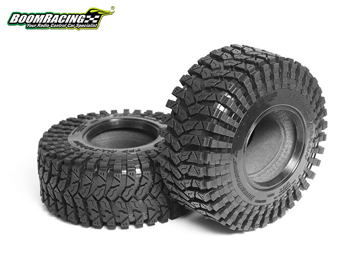 Boom Racing 1.9&quot; TPD All-Terrain Crawler Tire Gekko BLACK 4.25&quot;x1.65&quot; (108x41.9mm) w/ 2-Stage Foam Insert (2) BRTR19010