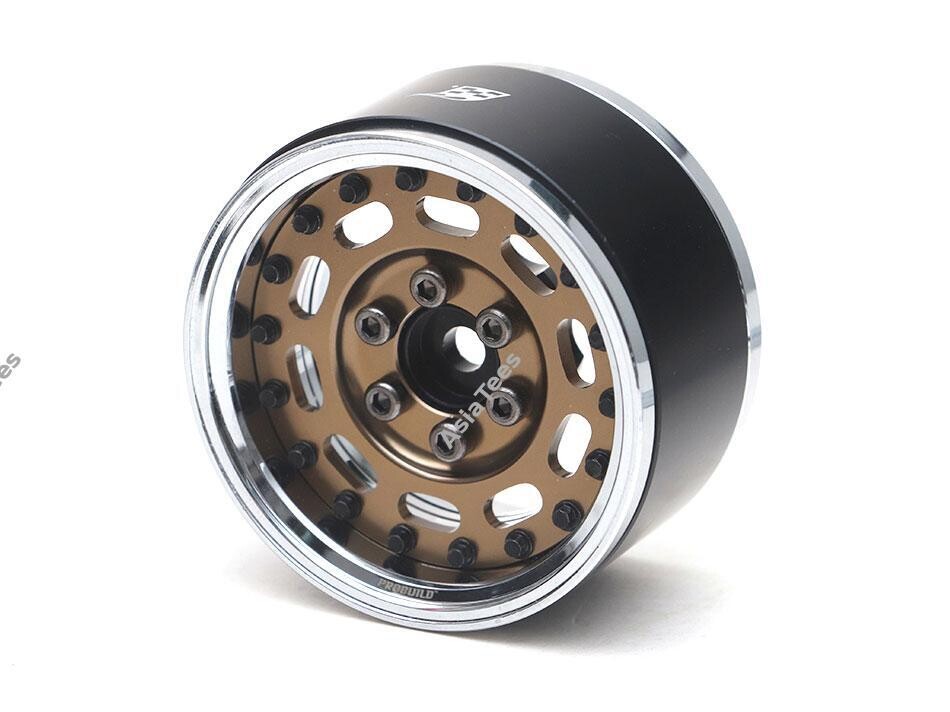 Boom Racing ProBuild™ 1.9&quot; MAG-10 Adjustable Offset Aluminum Beadlock Wheels (2) Platinum/Bronze BRPB057PLBZ