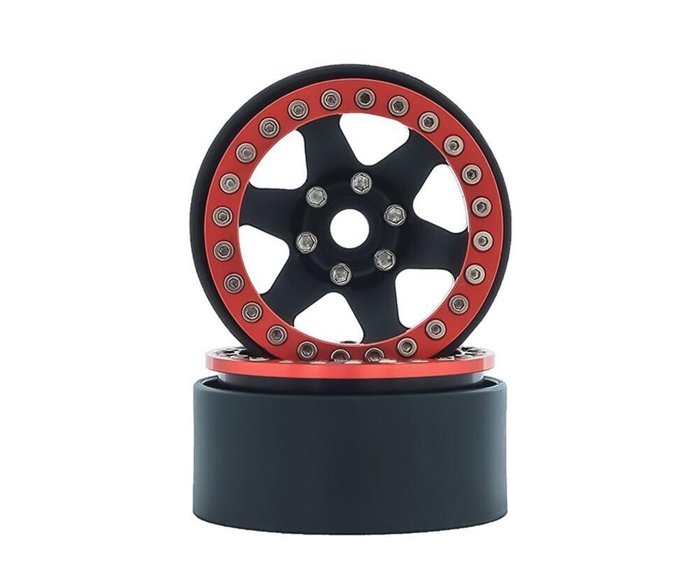 Integy 1.9 Size Billet Machined Alloy Wheel Black/Red (2) C30760