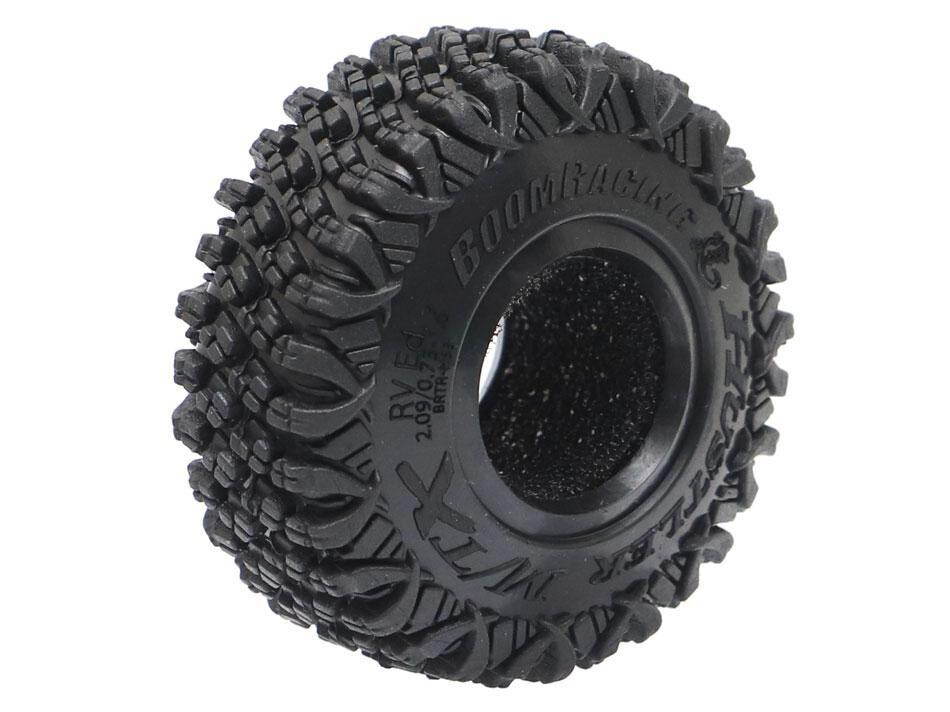 Boom Racing 1.0&quot; Hustler M/T Xtreme Richard Vasquez Edition RC Tire GEKKO Black 53x18.7mm Open Cell Foams (2) BRTR1-H53BKD