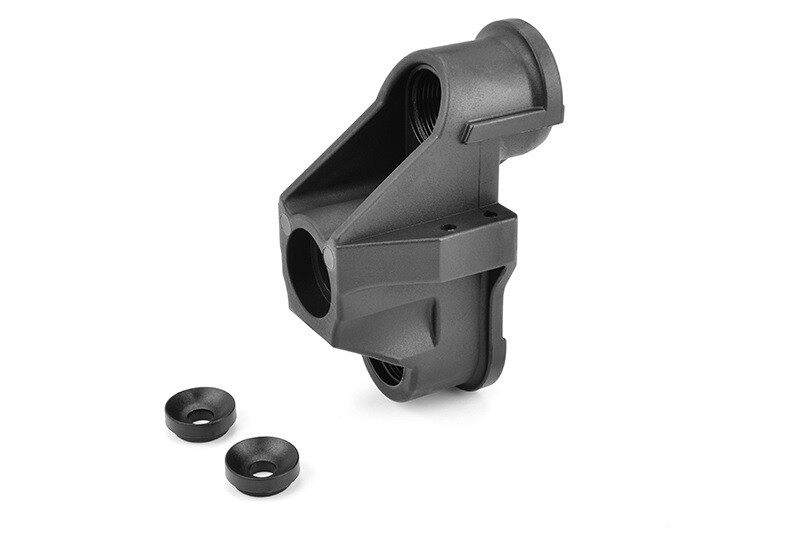 Corally Steering Block, Wide, w/ Ball Cups (1) Front - Composite Fits: Dementors, Jambo, Punisher, Kronos, Kagama COR00180-108-1