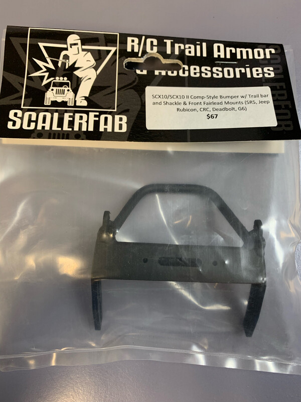 ScalerFab Pro Series Comp-Style SCX10/SCX10 II Front Bumper with Trail Bar and Shackles and Front Fairlead Mount