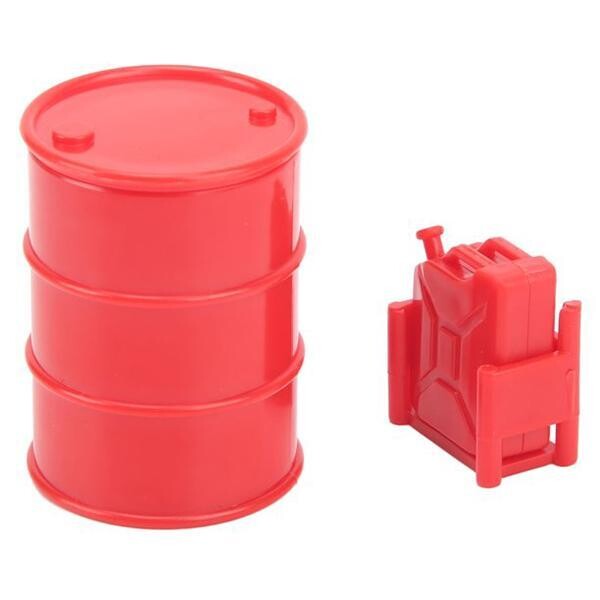 Integy Realistic Drum Container &amp; Jerry Can w/ Mount for 1/24 Scale Crawler C32047RED