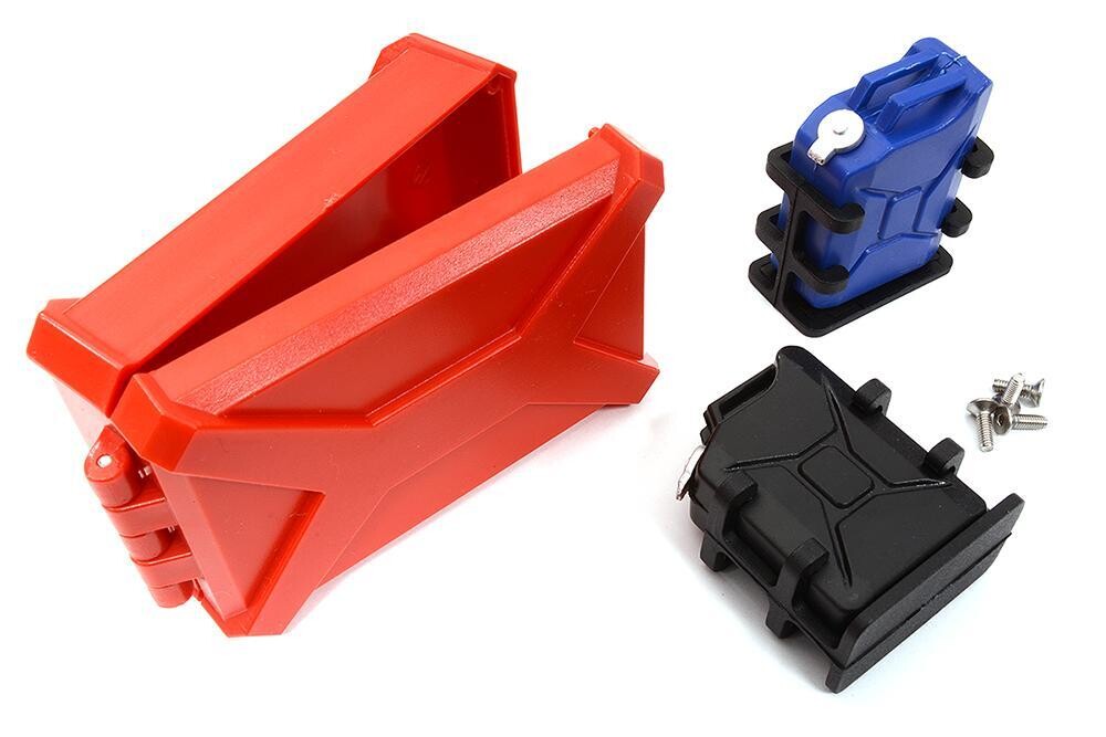 Integy Realistic Scale Model Rugged Storage Case &amp; Jerry Cans 1/10 Size C32139REDBLACK