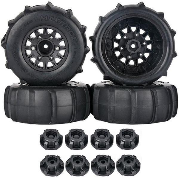 Integy Short Course 2.2/3.0 Wheel for 12, 14 &amp; 17mm Hex &amp; Tire Set (4) OD=114mm C32368BLACK