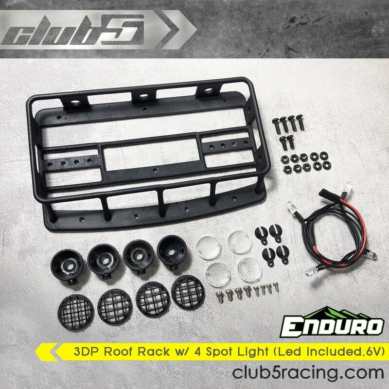 Club 5 3DP Roof Rack w/ 4 Spot Light for Element Enduro Sendero ( Led included, 6V ) C-ELM-057-2