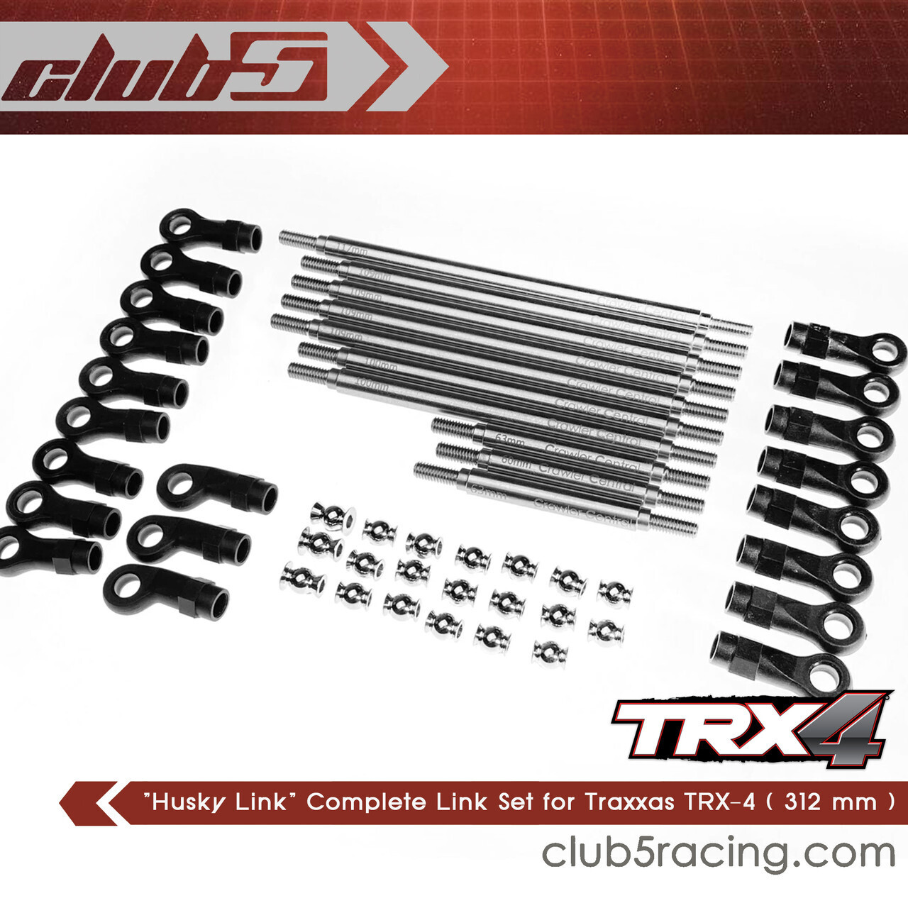 Club 5 &quot;Husky Link&quot; Complete Link Set for Traxxas TRX-4 (312 mm) C-TRX4-051