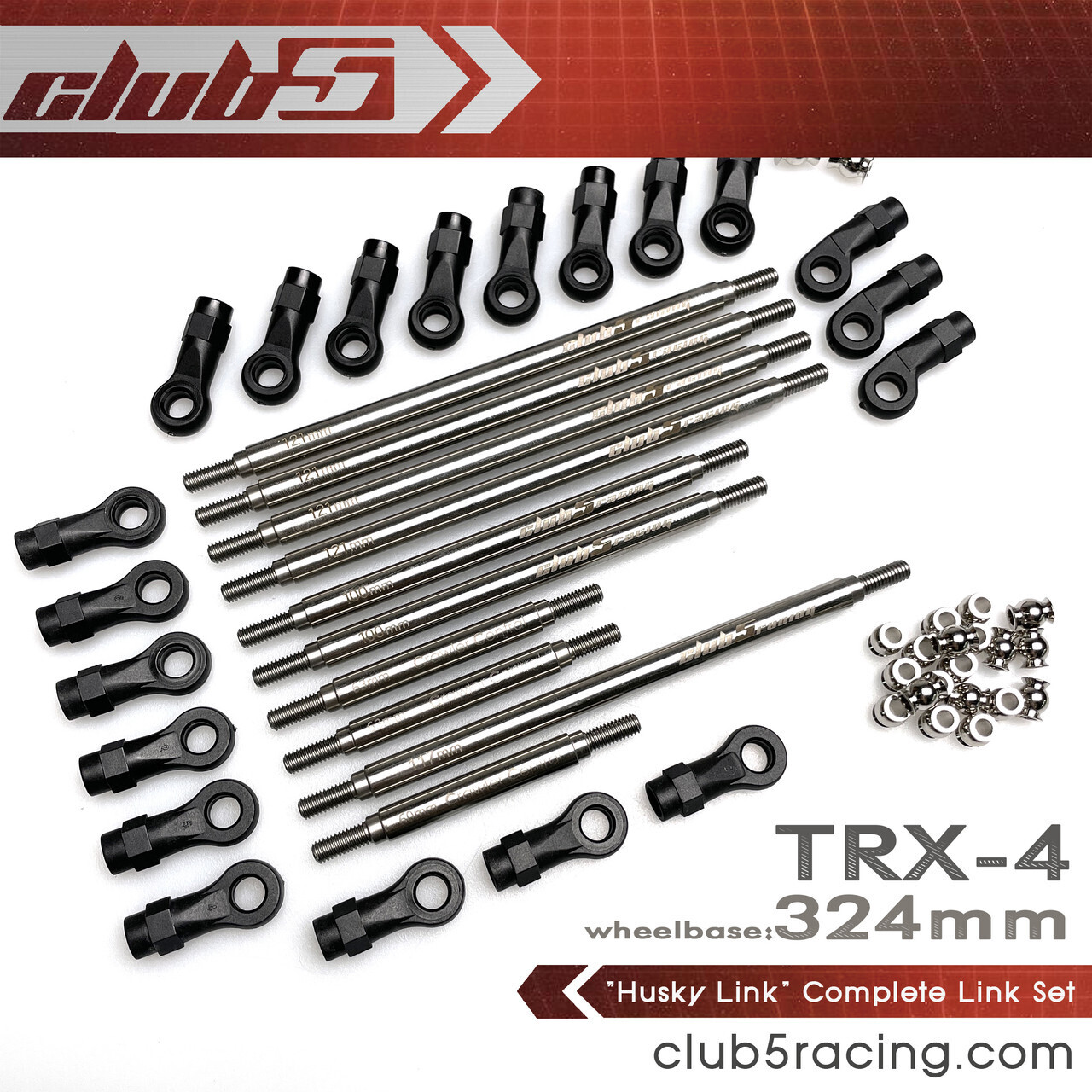 Club 5 &quot;Husky Link&quot; Complete Link Set for Traxxas TRX-4 (324 mm) C-TRX4-052