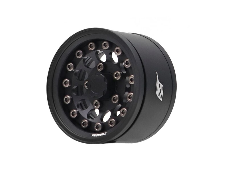 Boom Racing ProBuild™ 1.55&quot; R12 Adjustable Offset Aluminum Beadlock Wheels (2) Matte Black/Matte Black BRPB155013MBKMBK
