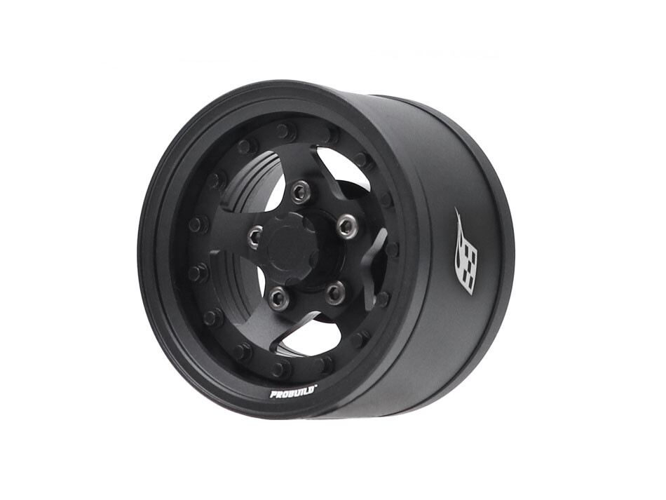 Boom Racing ProBuild™ 1.55&quot; SV5 Adjustable Offset Aluminum Beadlock Wheels (2) Matte Black/Matte Black BRPB155012MBKMBK