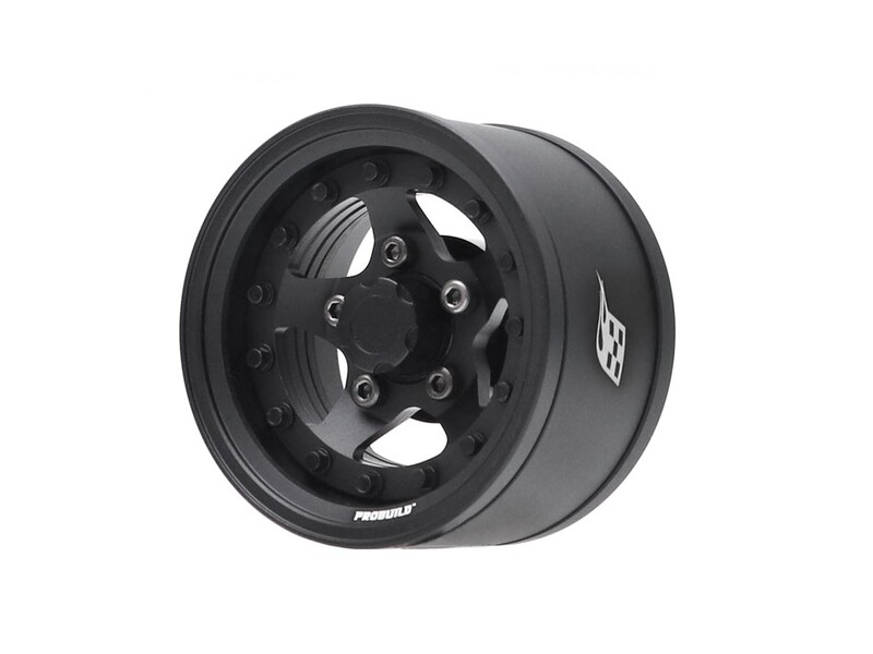 Boom Racing ProBuild™ 1.55&quot; SV5 Adjustable Offset Aluminum Beadlock Wheels (2) Matte Black/Matte Black BRPB155012MBKMBK